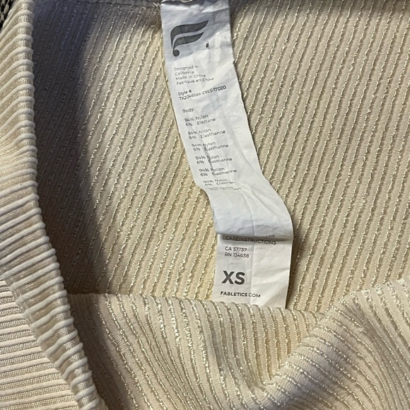 Fabletics One-Shoulder Ribbed Tank Top - Cream - Picture 2 of 5